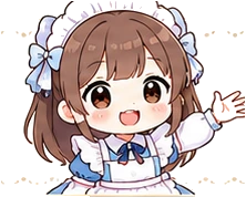 Friendly chibi maid welcoming Japanese learners